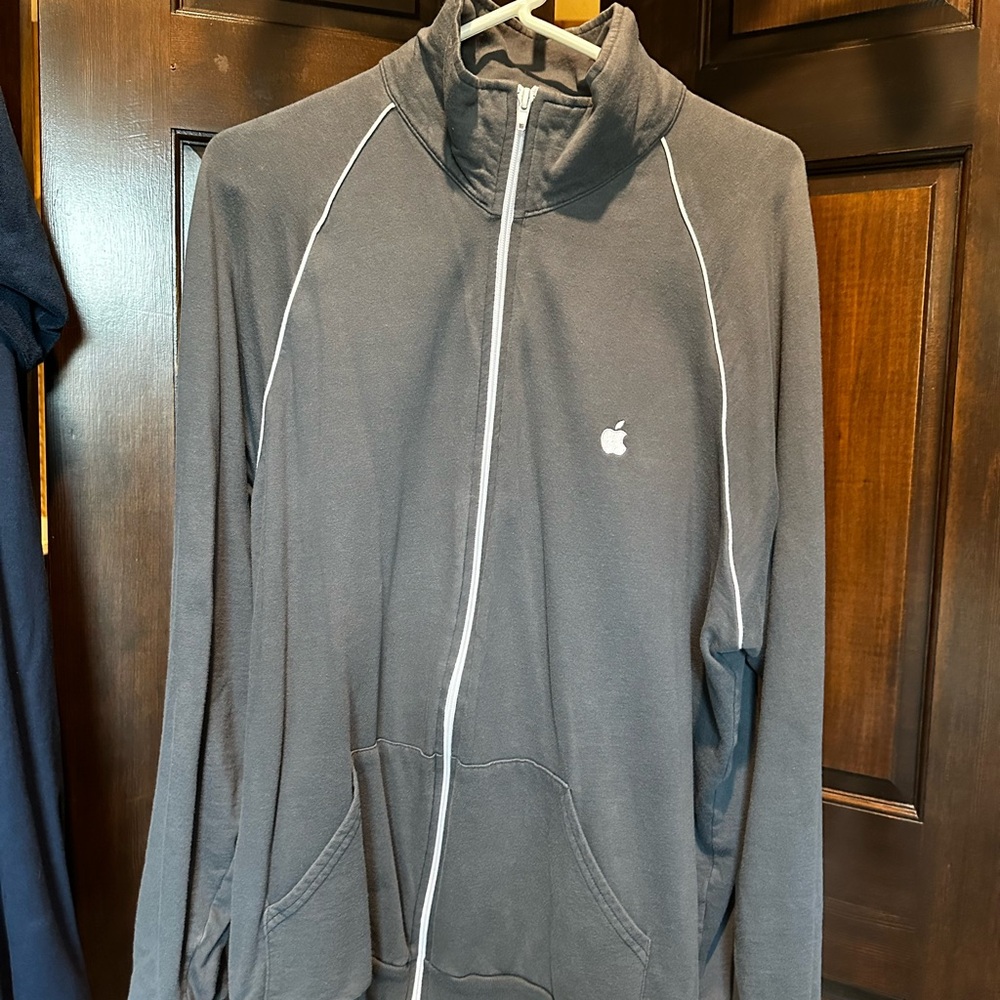 Apple Inc. American Apparel Dark Gray Zip-Up Sweater/Track Jacket